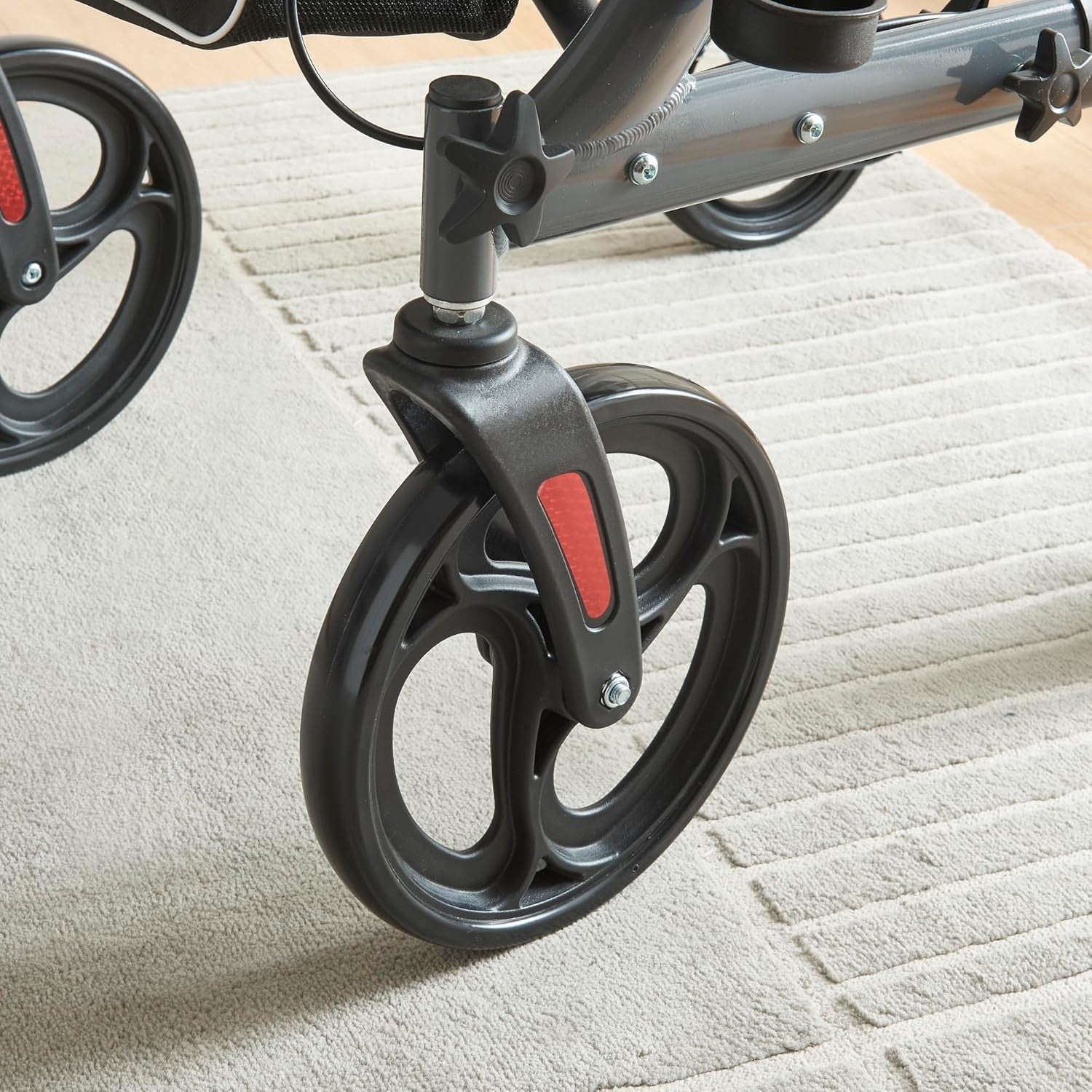 Lightweight Folding Rollator Walker with Seat Lockable Brakes 20cm Wheels