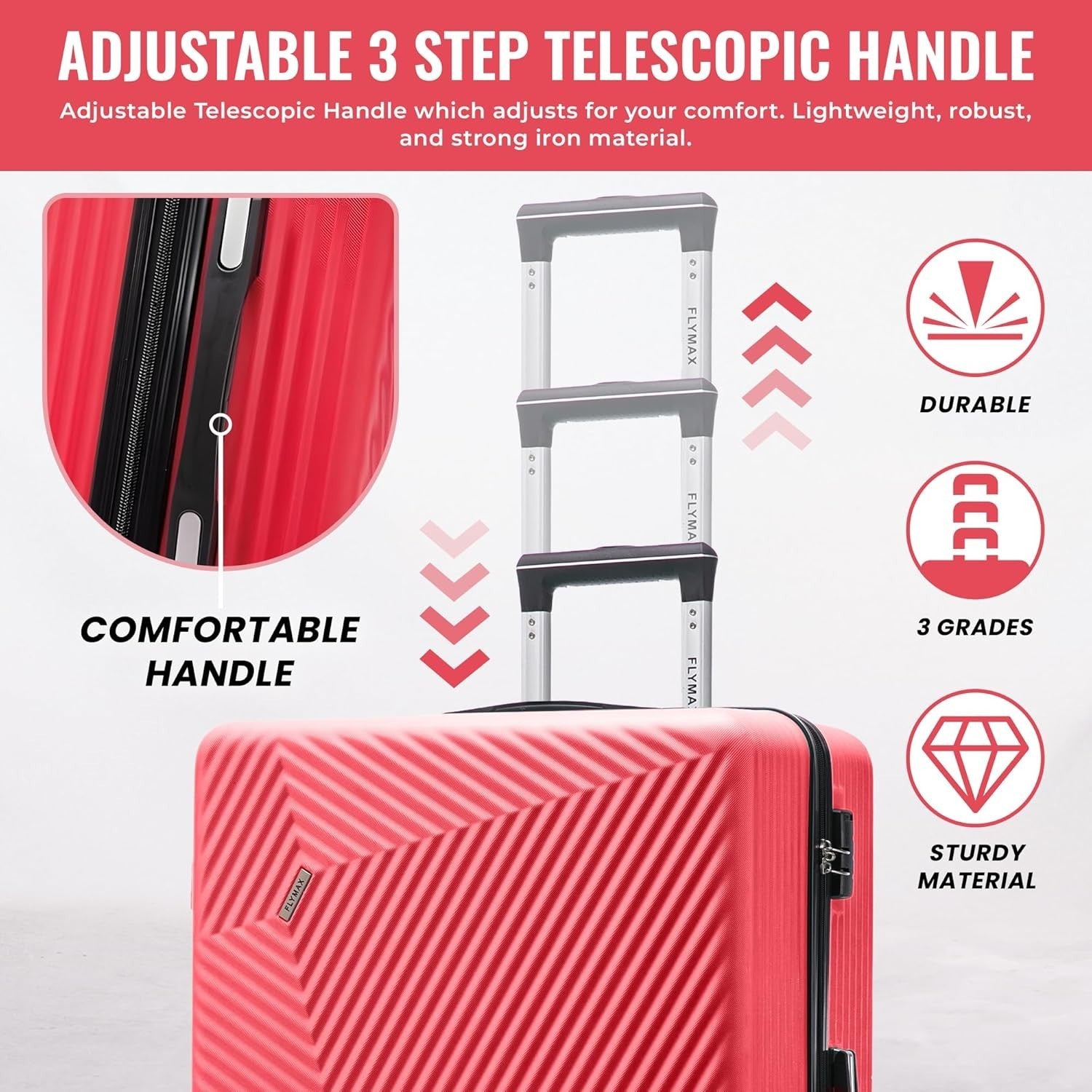 32” Extra Large Check-In Suitcase ABS Hard Shell 4 Wheel Spinner 125L Lock