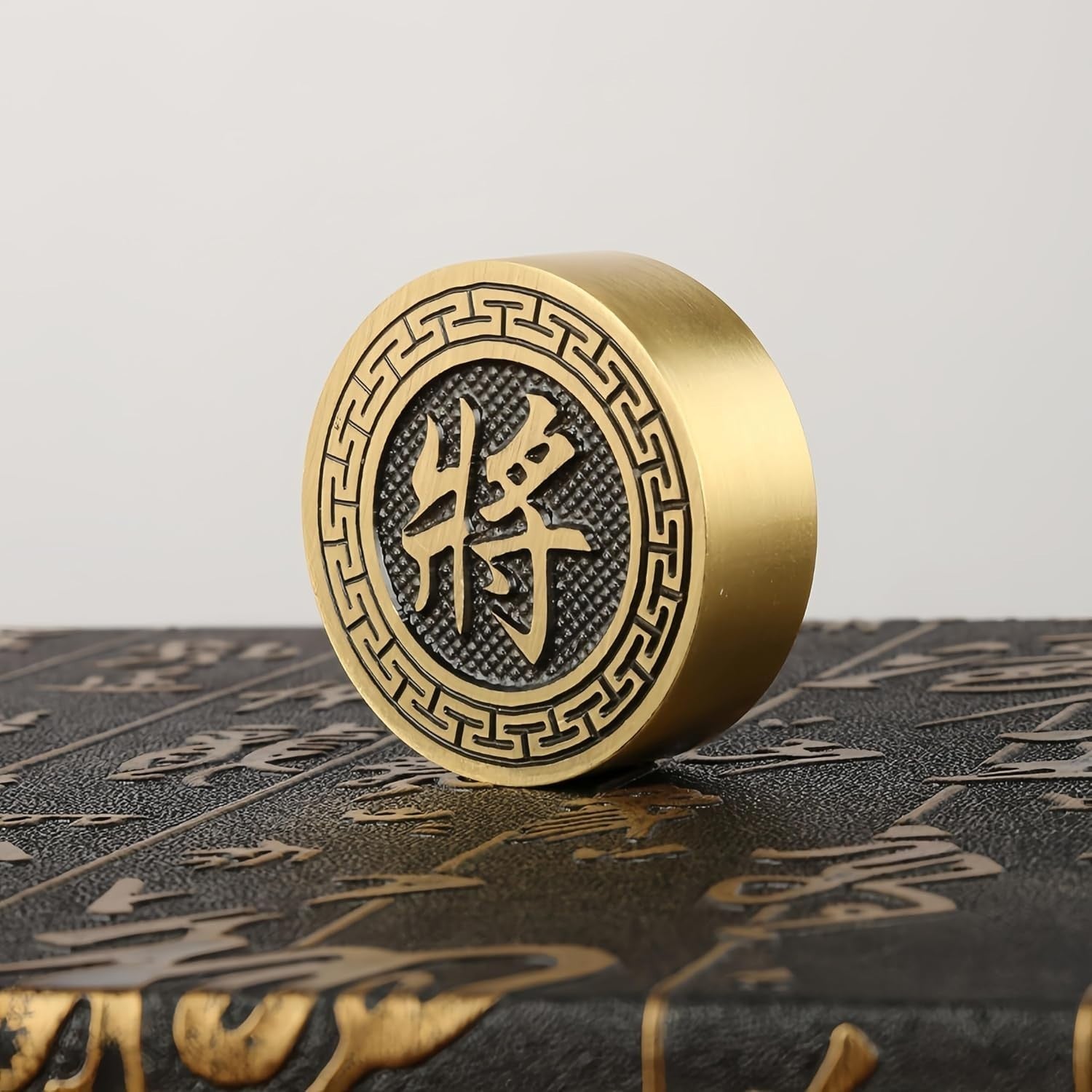 Brass Xiangqi Chess Set Feng Shui Decor Luxury Chinese Strategy Game