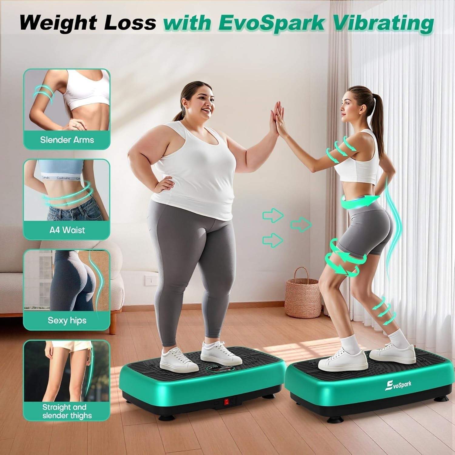 2D 4D Vibration Plate Exercise Platform Dual Motor 120 Speeds 450LB