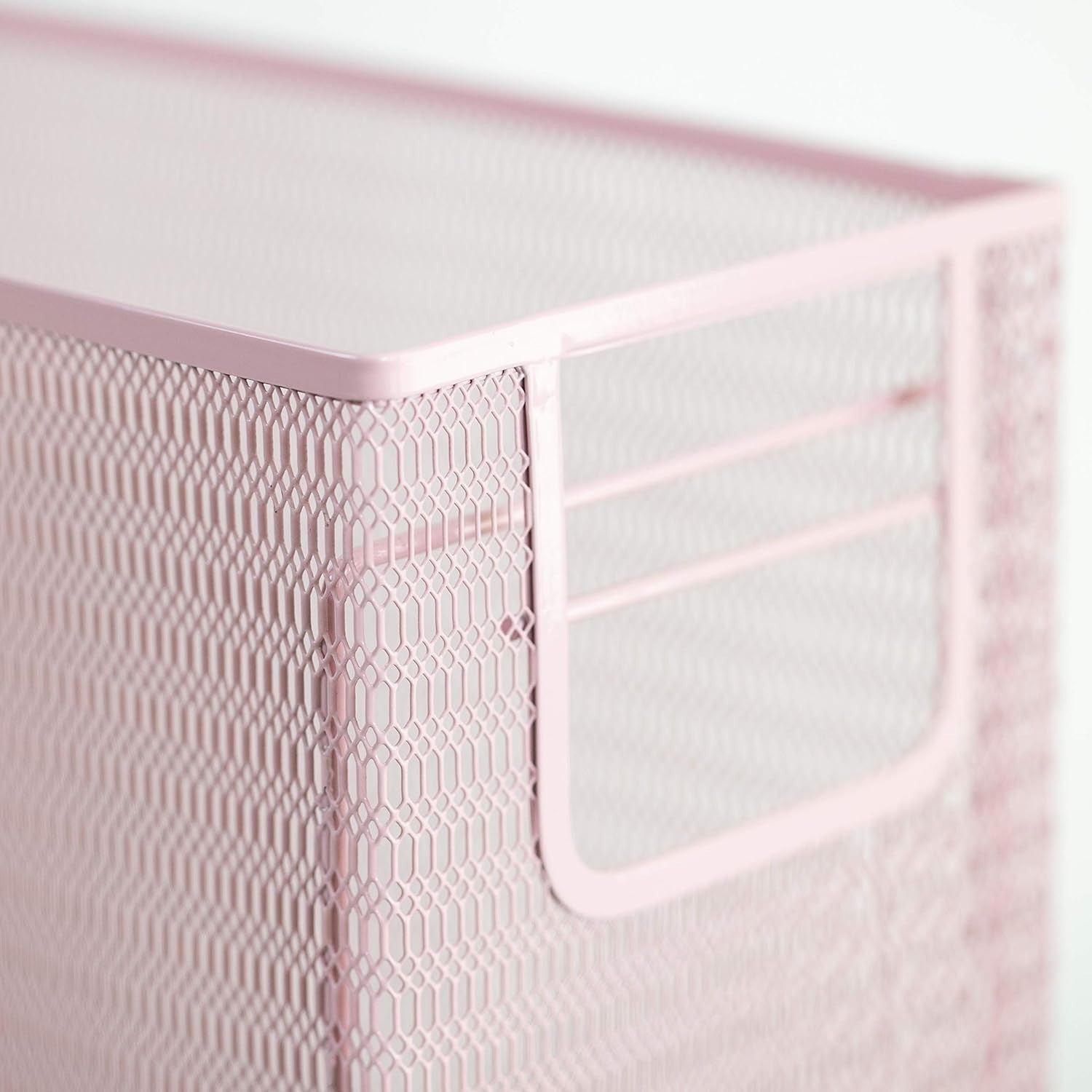 Pink Desk Organiser Set 5pc Metal Office Storage File Holder Women