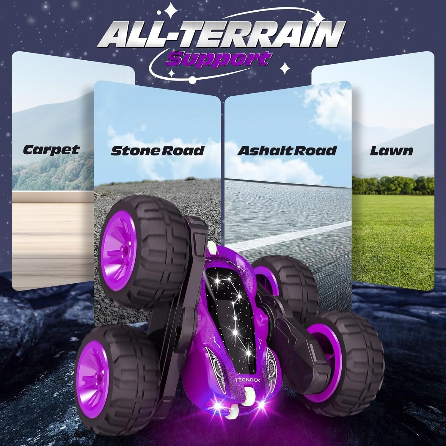 360° Flip RC Stunt Car for Kids 3-12 | LED 4WD Double-Sided Toy Truck