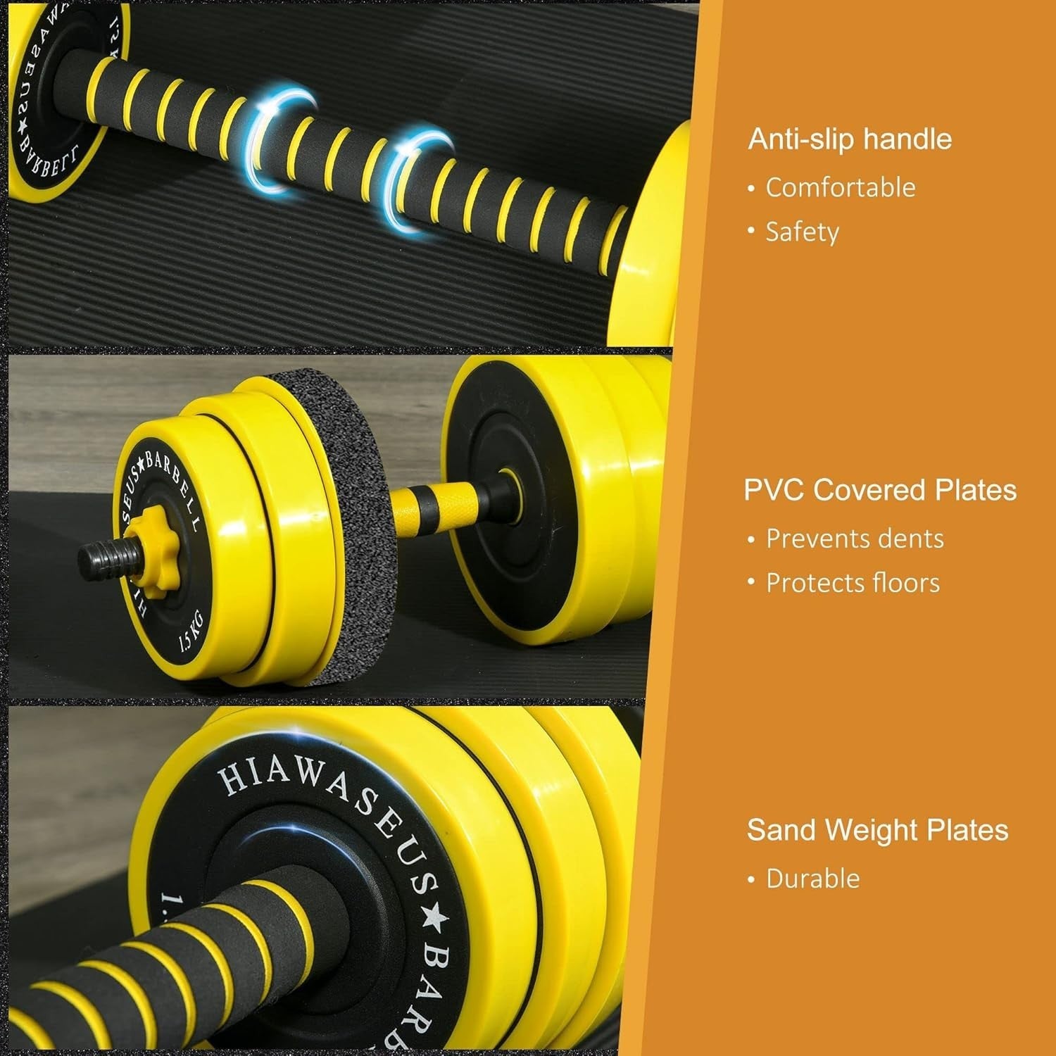 Adjustable Dumbbell Barbell Set 25kg 3-in-1 Home Gym Weight Training