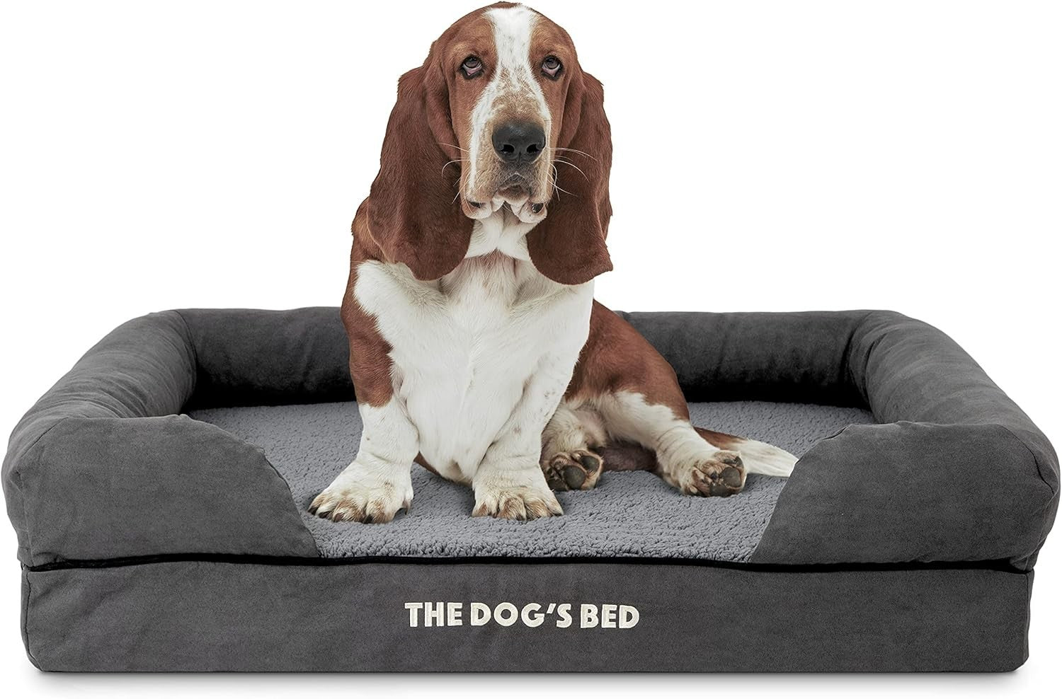 Large Orthopedic Dog Bed Plush Memory Foam Washable 91x70cm