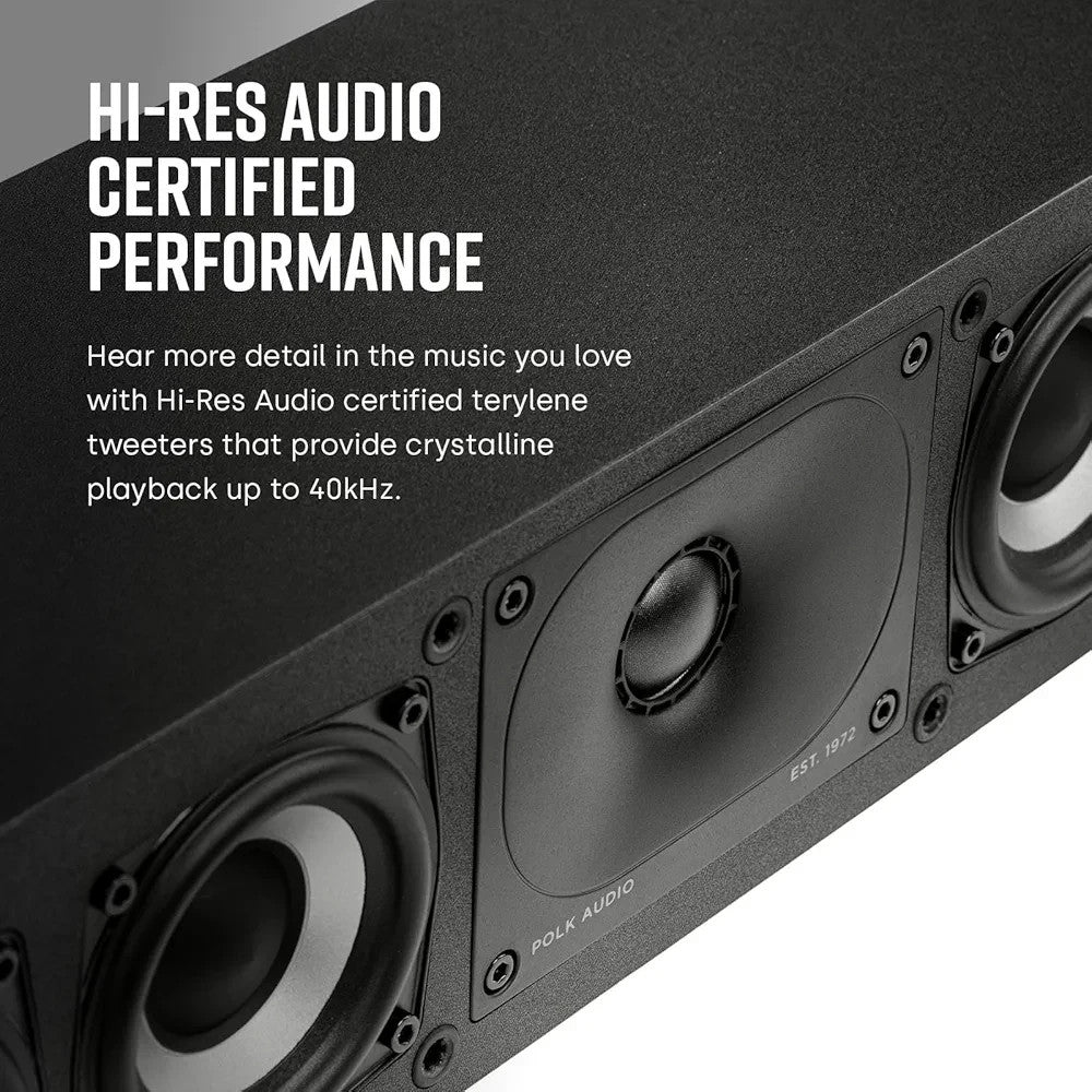 Slim Center Channel Speaker Hi-Res Audio Dolby Atmos Wall Mount