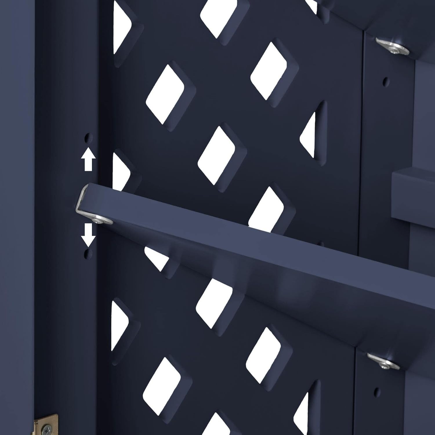 Navy Blue Wooden Shoe Cabinet with Adjustable Shelves & Airflow Doors