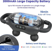 Deep Tissue Electric Massage Gun Handheld Muscle Massager 3 Heads Timer