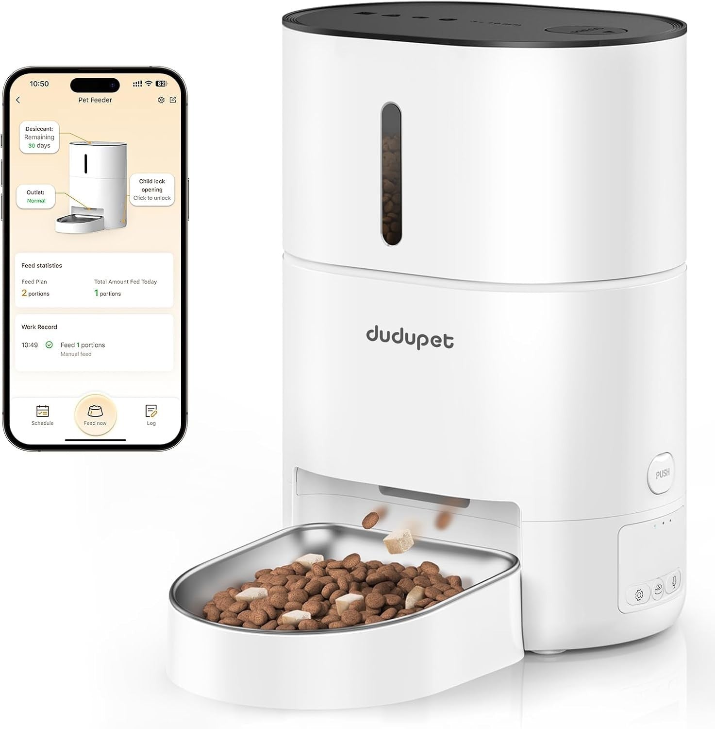 Smart Pet Feeder WiFi App Control 4L Auto Food Dispenser Voice Record