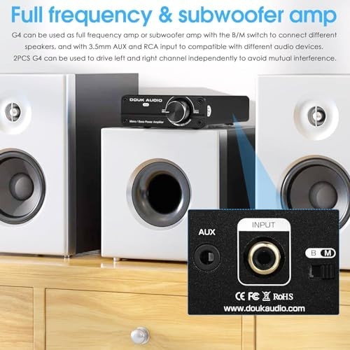 G4 Mini Subwoofer Amplifier 100W Class D Mono AUX RCA Full-Frequency