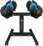 Adjustable Dumbbells Pair Up to 25KG with Floor Stand Space Saving Home Gym
