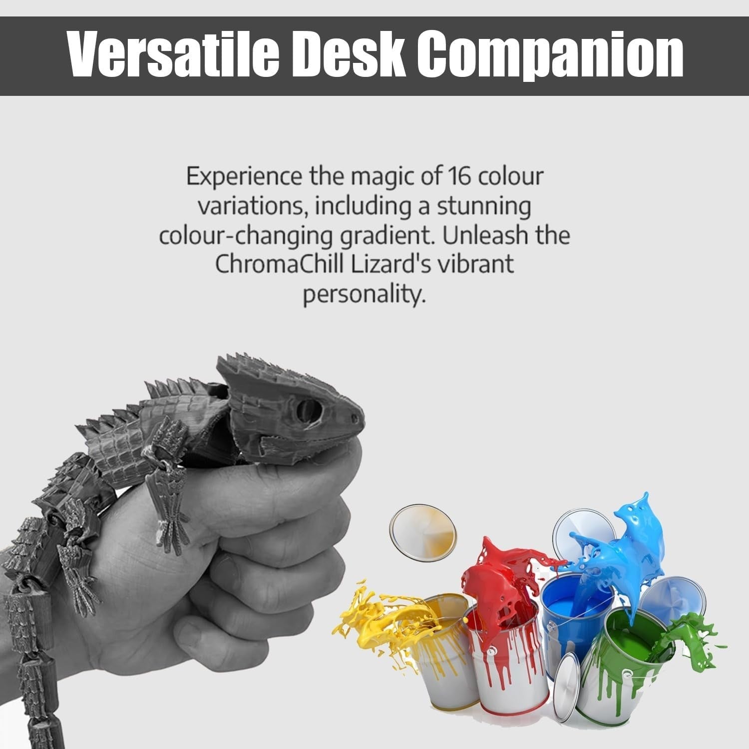 Gold Speckled Lizard Fidget Articulated Colour Changing Desk Toy