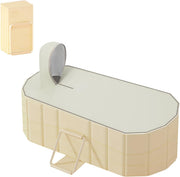 Portable Foldable Bathtub 120x55cm Adult Spa Bath Tub Insulated Lid & Seat