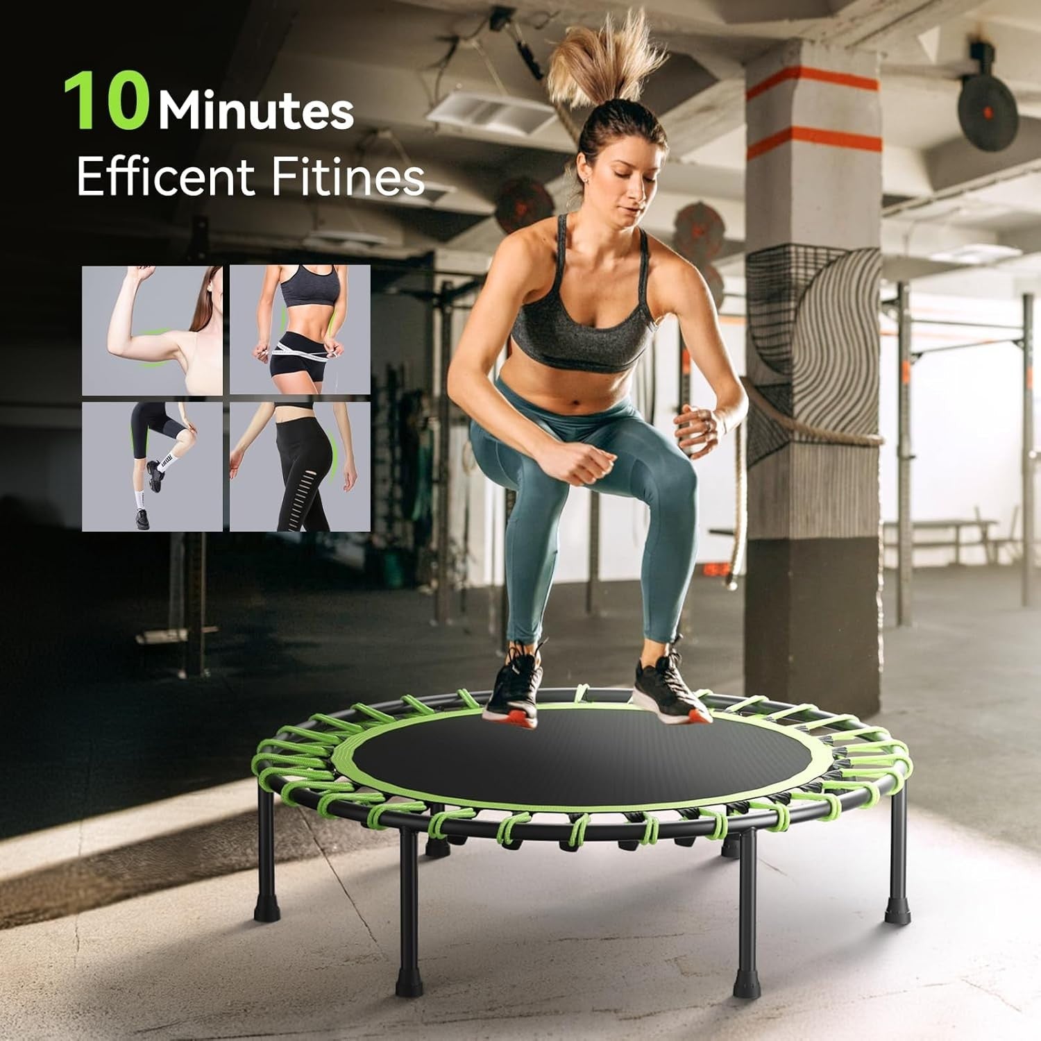 Adult Fitness Rebounder 40 Inch Quiet Bungee Trampoline 150KG Indoor