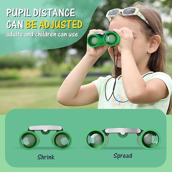 8x21 Waterproof Compact Binoculars Kids & Adults Outdoor Bird Watching Green