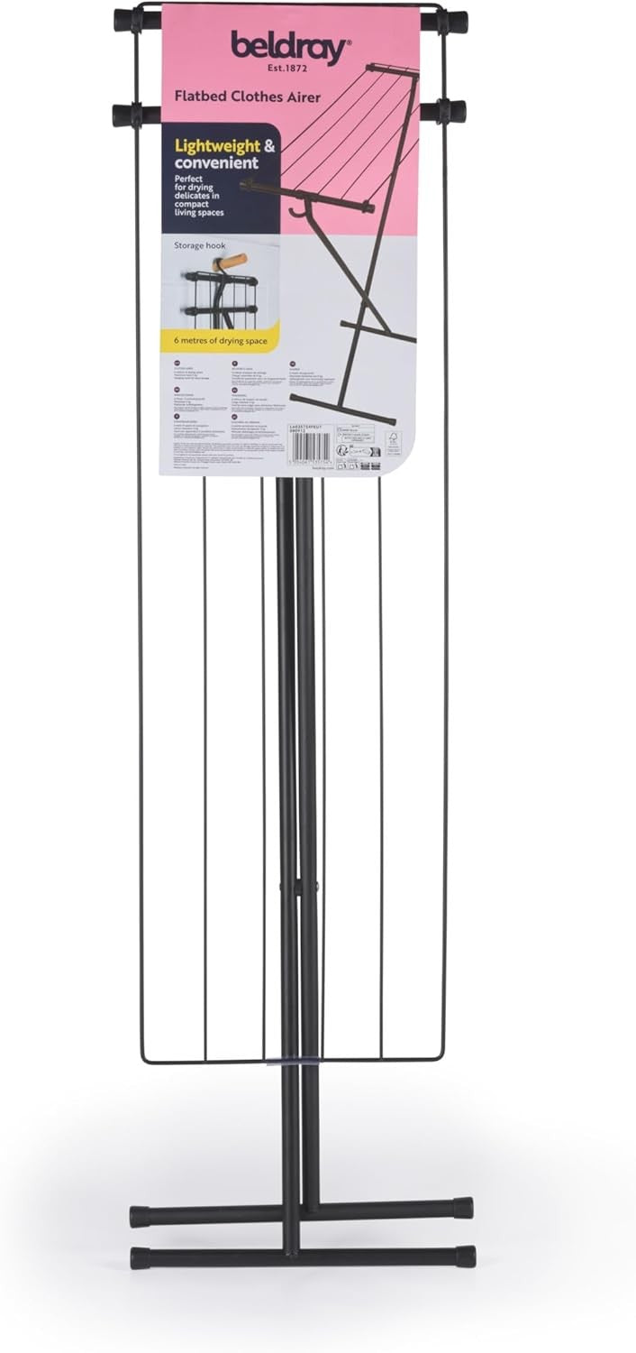 Flatbed Clothes Airer Folding Compact Laundry Drying Rack 6M Space Saving