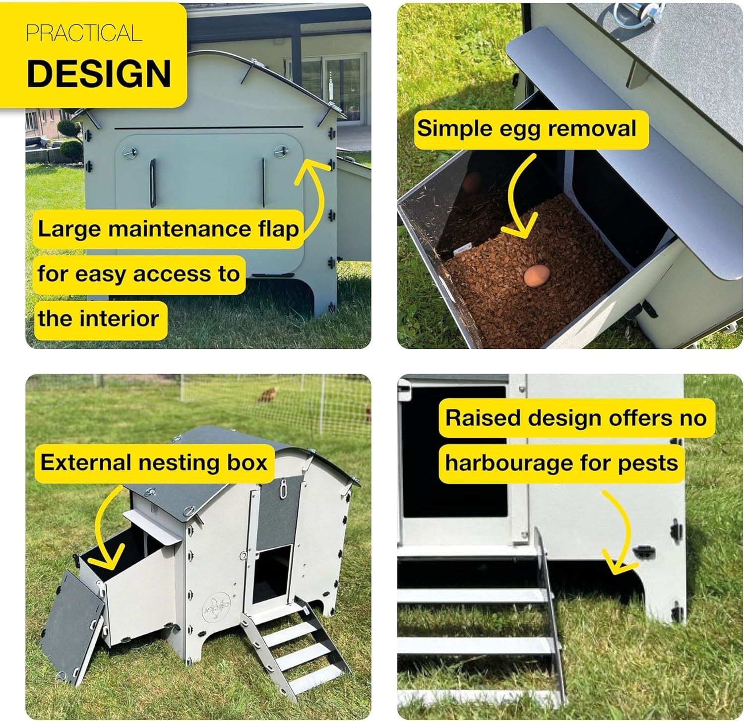 Medium Plastic Chicken Coop House Waterproof 6 Hens