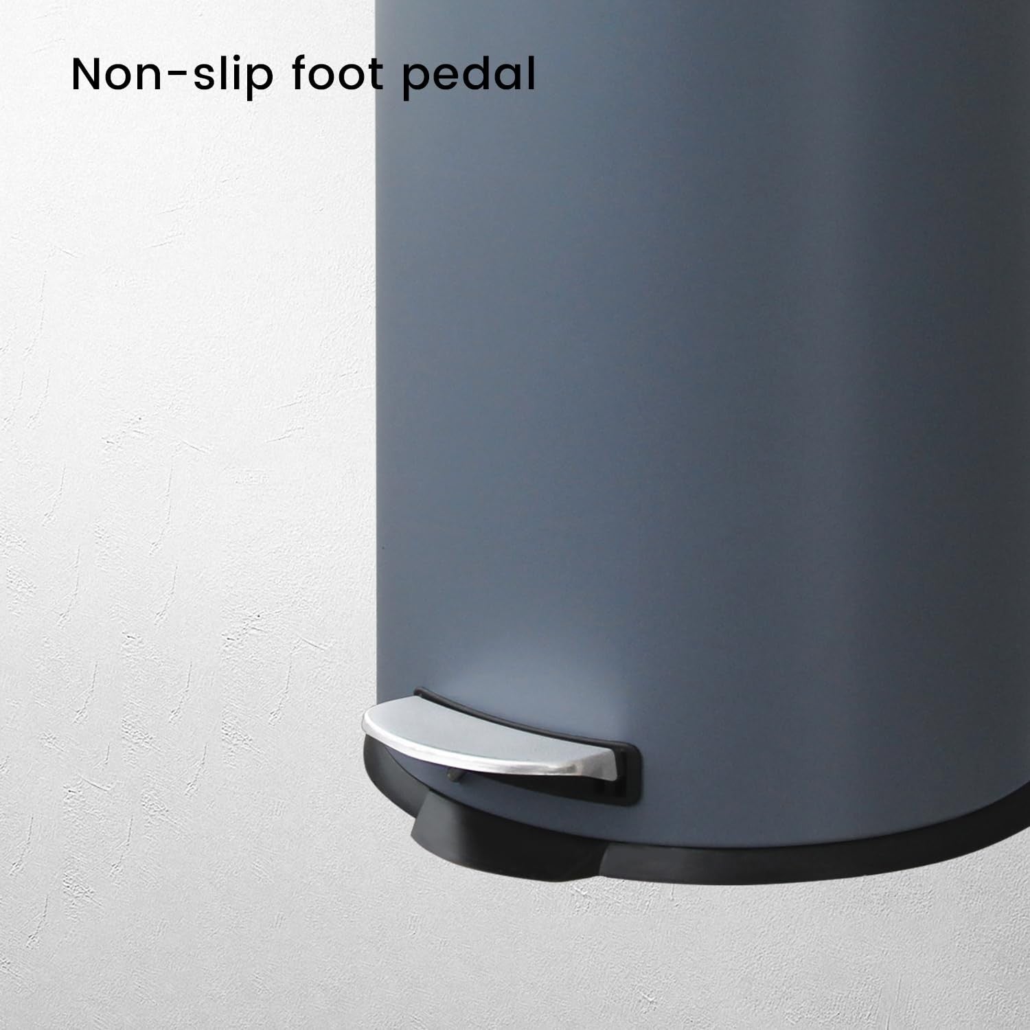 30L Round Stainless Steel Pedal Bin Soft Close Kitchen Grey