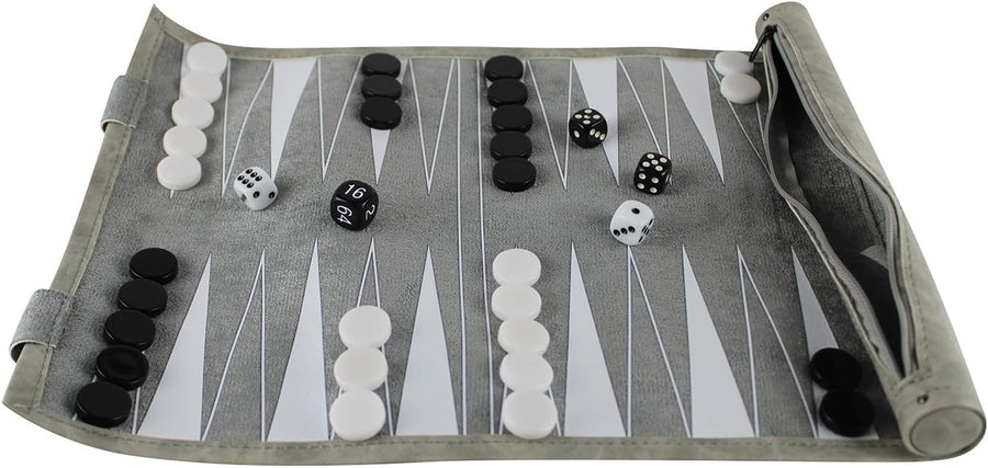 13 Inch Roll Up Backgammon Travel Portable Folding Strategy Board Game