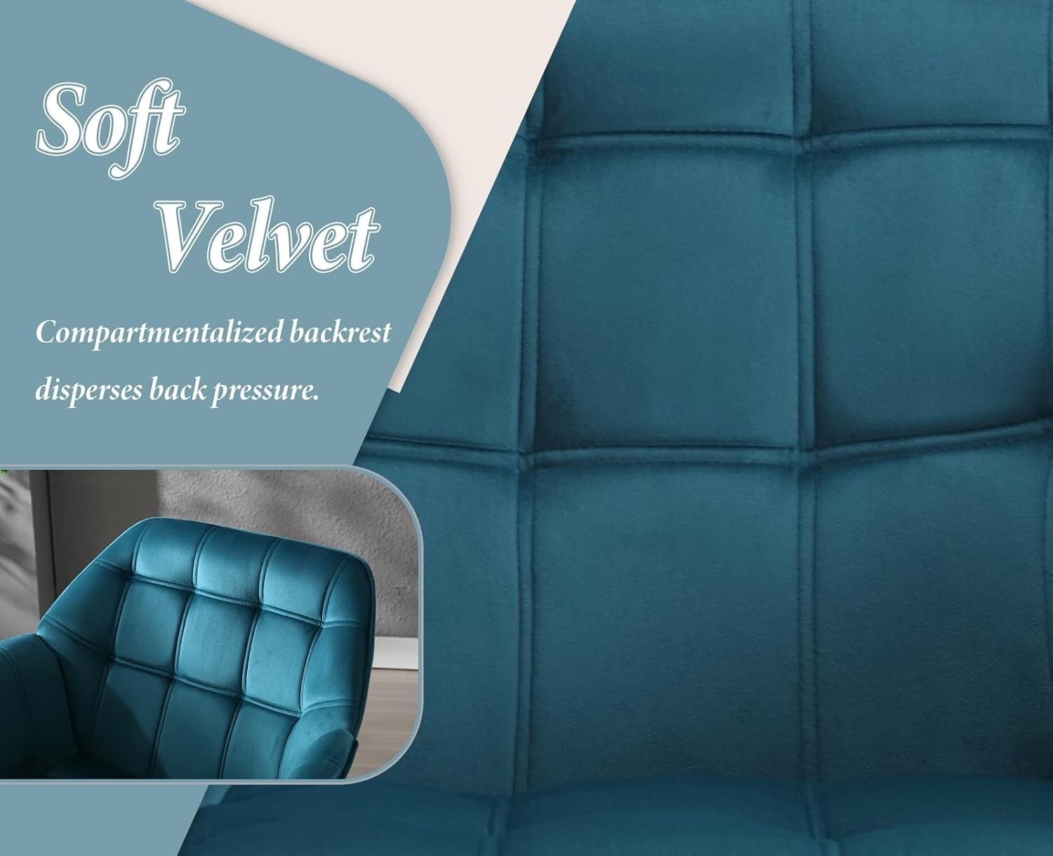Velvet Accent Armchairs Set of 2 Lounge Tub Chairs Modern Blue Metal Legs