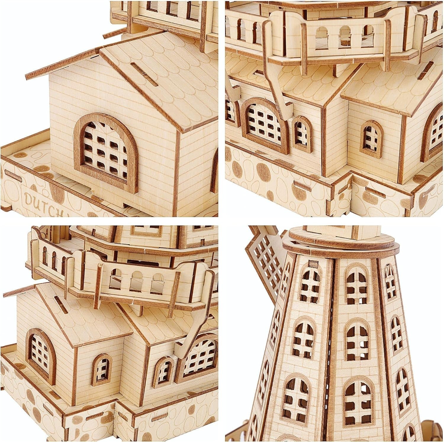 Wooden Windmill 3D Puzzle for Adults – DIY Craft Kit, Home Decor Gift