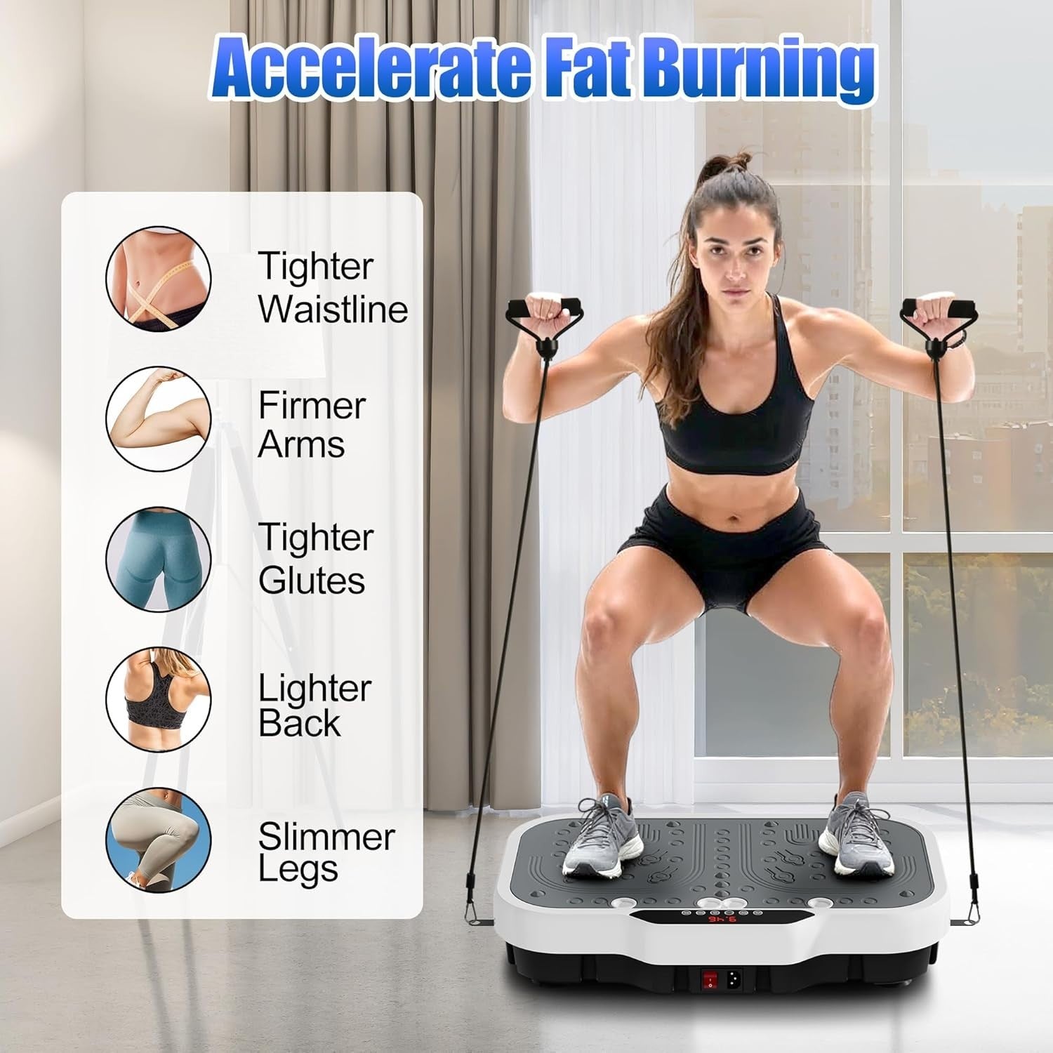 Vibration Plate Exercise Machine 199 Speeds Large Board 150KG Body Shaper