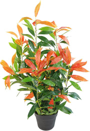 80cm Photinia Red Green Ficus Artificial Tree Realistic Indoor Home Decoration