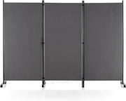 3-Panel Grey Folding Room Divider 260x30x180cm Privacy Screen Partition