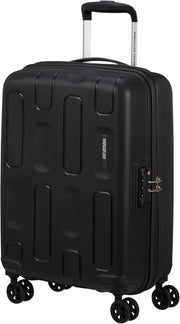 55cm Cabin Hard Shell Suitcase Lightweight 4 Spinner Wheels TSA Lock Black