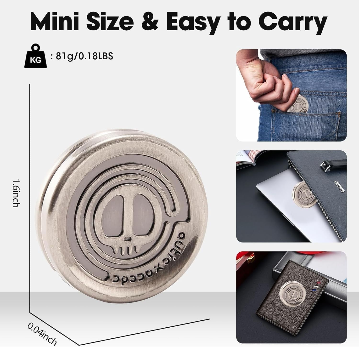 3 Pack Metal Fidget Slider Set Magnetic Coin Card Stress Relief EDC