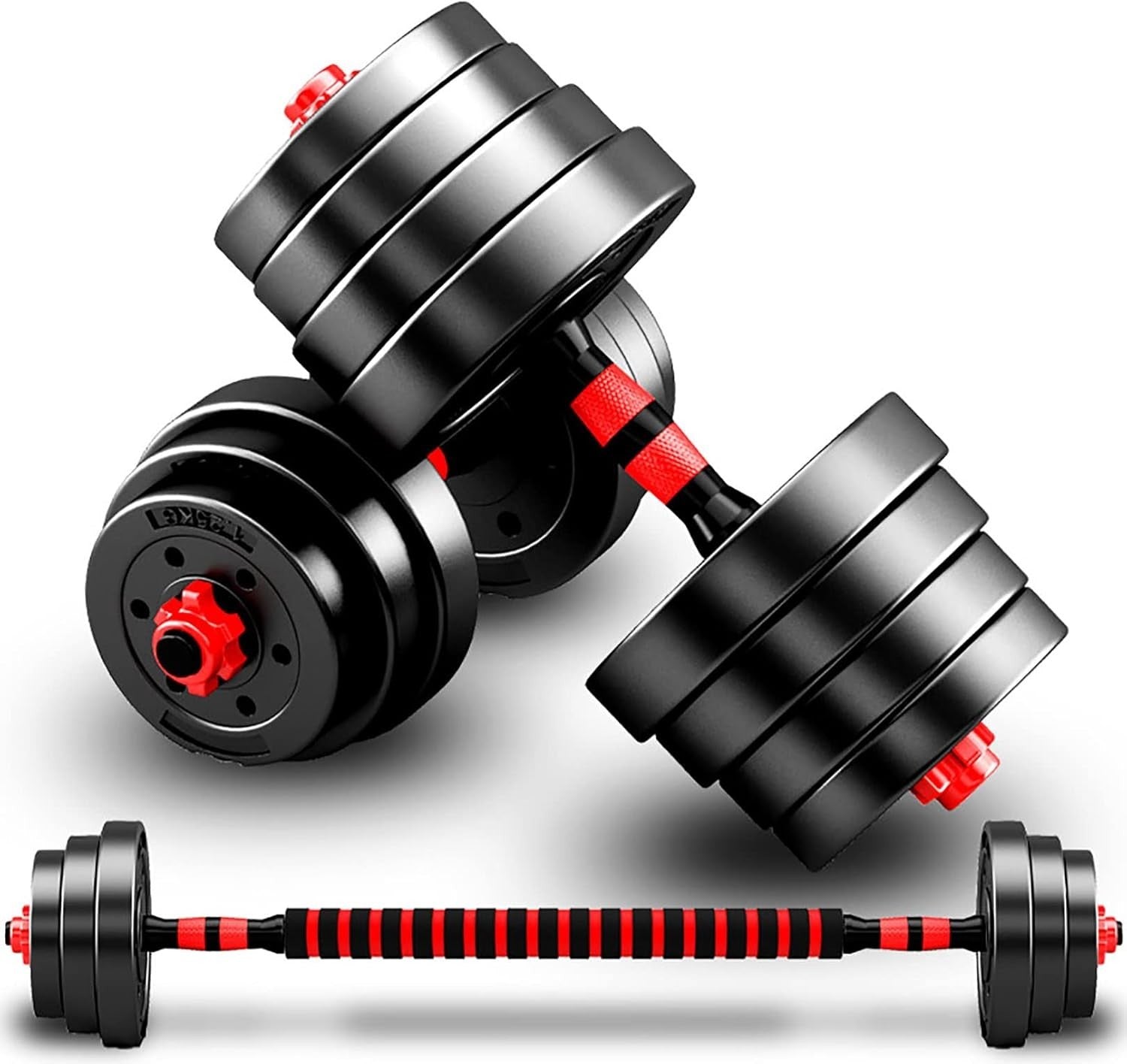 10KG Adjustable Dumbbell & Barbell Set 2-in-1 Home Gym Weights Pair
