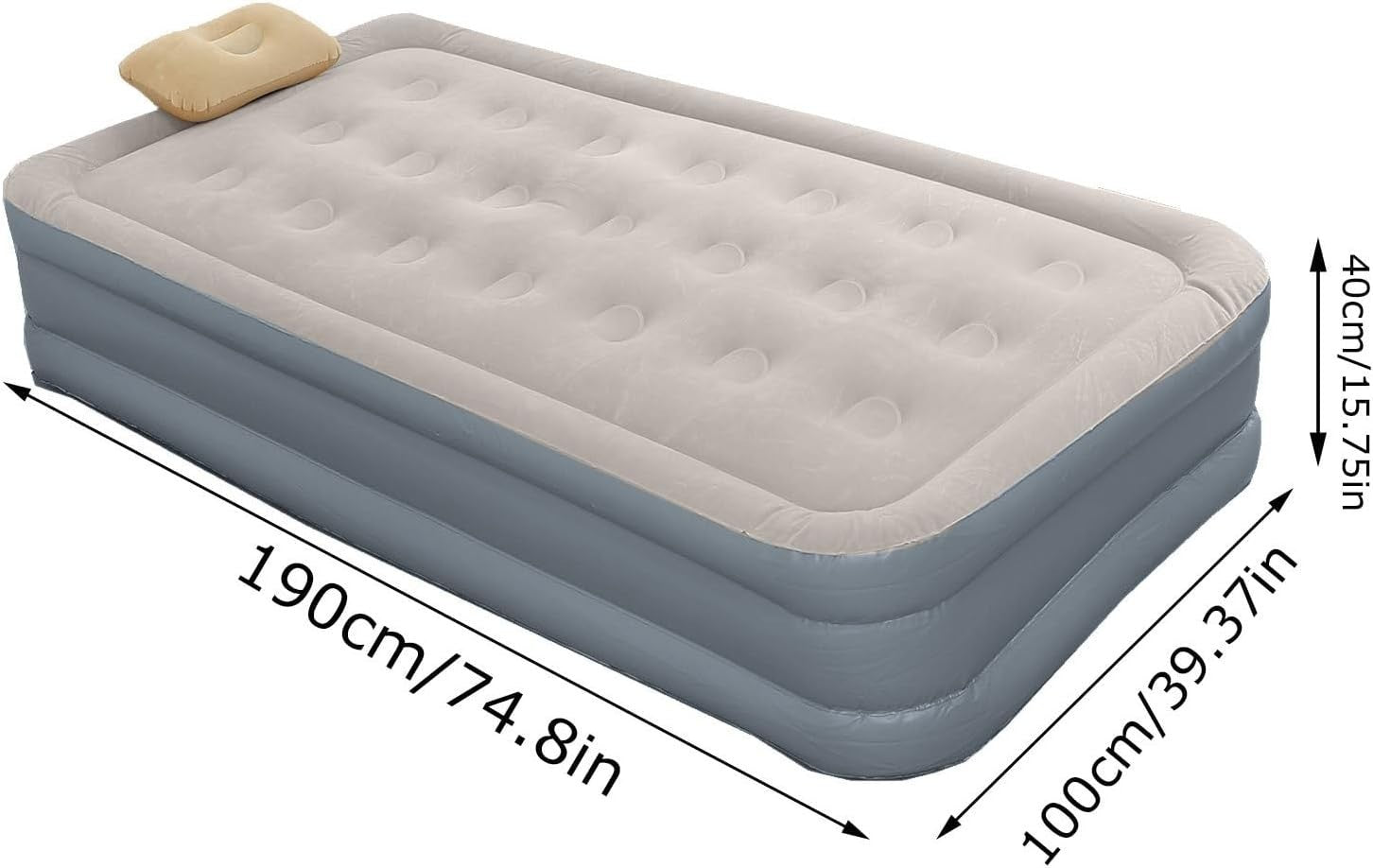 Adult Inflatable Air Mattress with Built-in Pump | Portable Floor Bed