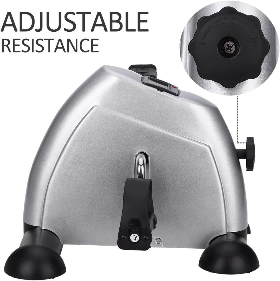 Mini Exercise Bike Pedal Exerciser for Legs & Arms LCD Portable
