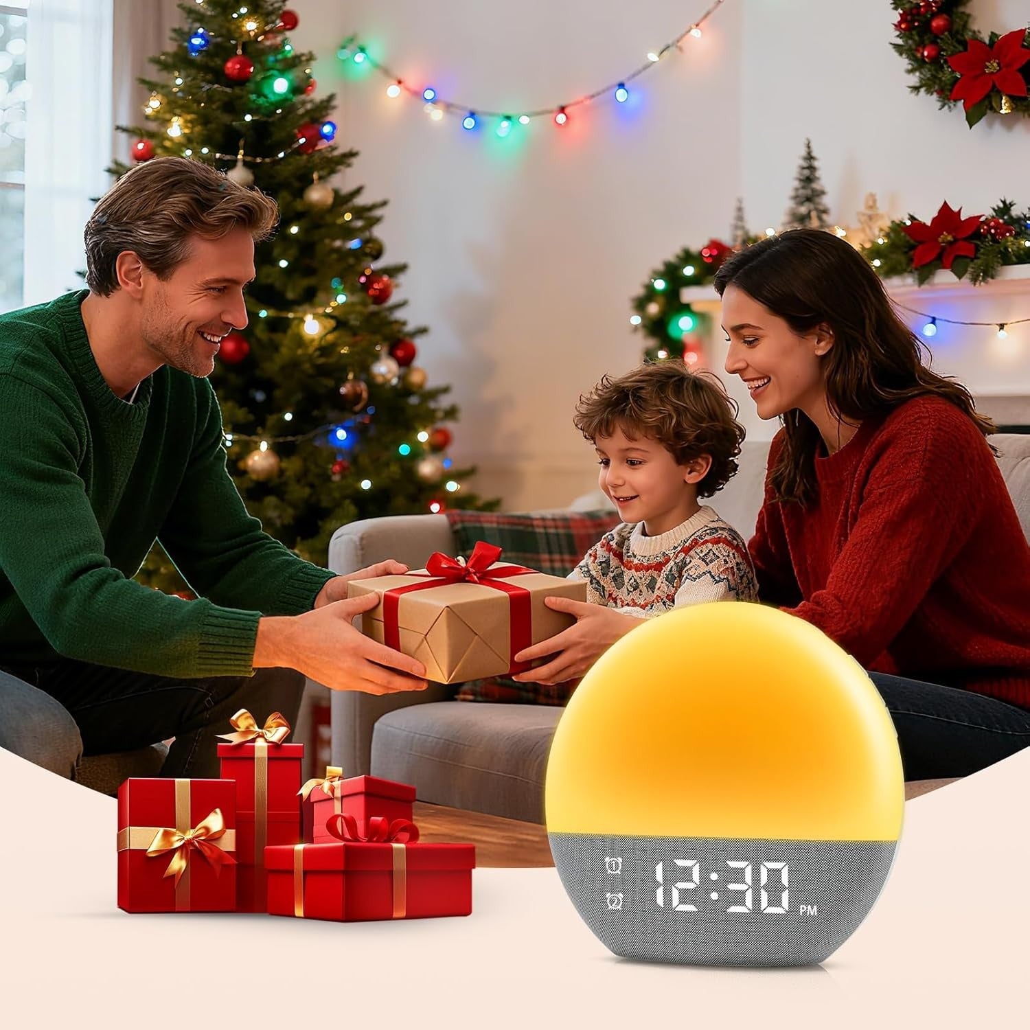 Sunrise Alarm Clock Wake Up Light Heavy Sleepers 25 Sounds Night Lamp White