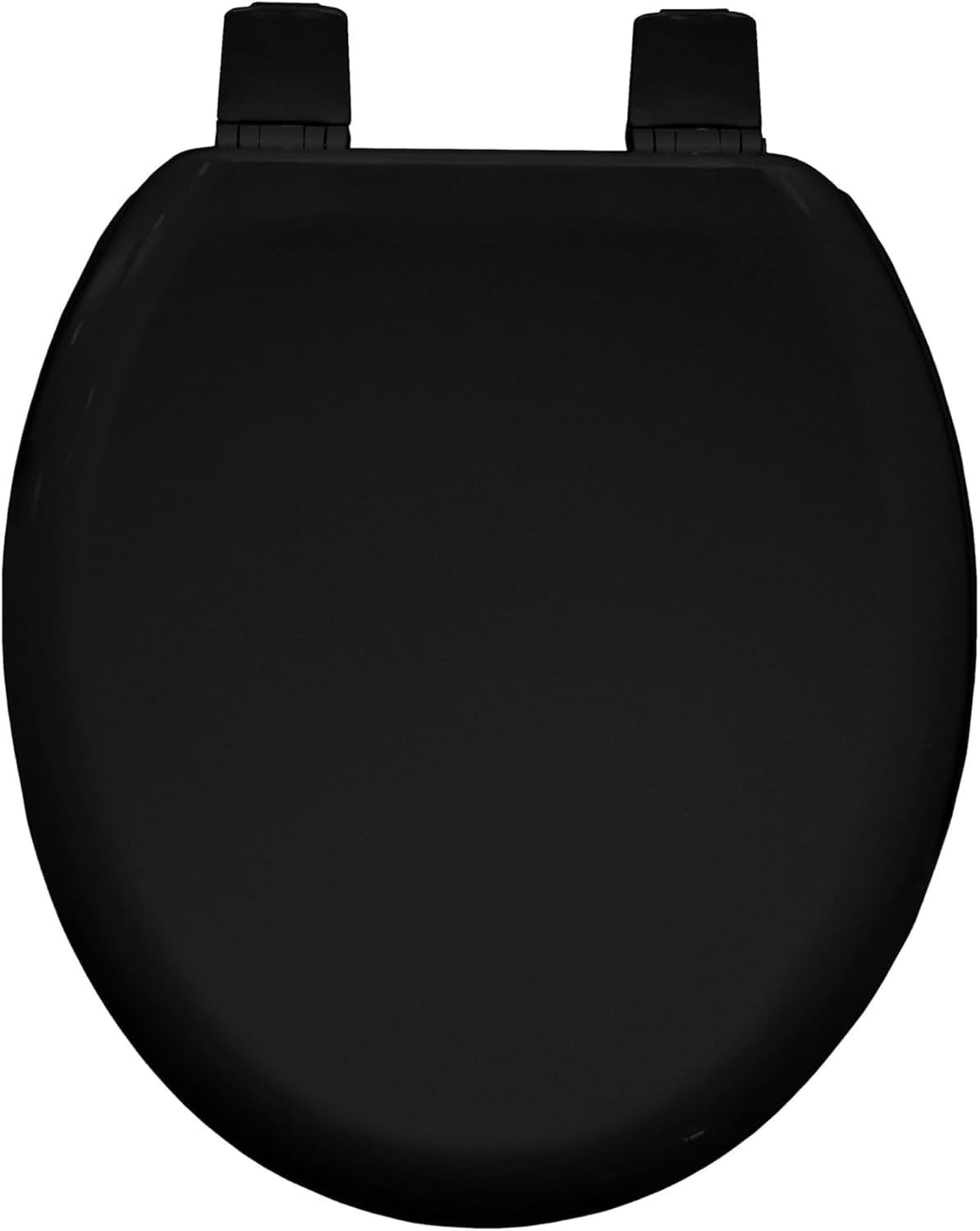 Ultra-Fix Black Wooden Toilet Seat Adjustable Plastic Hinges Easy Clean