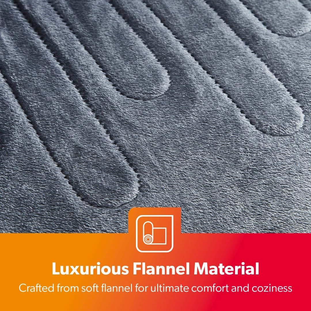 Electric Heated Throw Blanket 9 Heat Settings Timer Soft Fleece 130x180cm