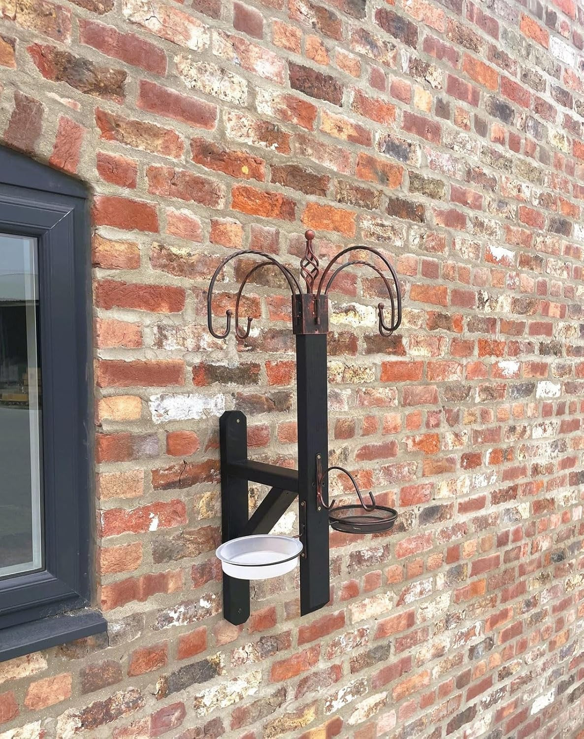 Wall Mounted Bird Feeding Station with Water Bath & Seed Trays Outdoor Garden