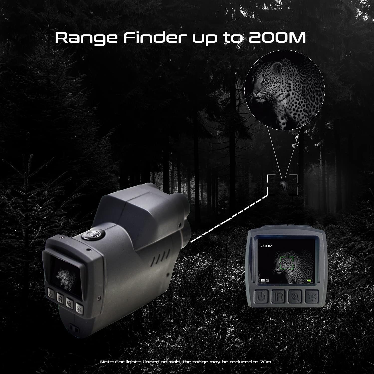 Night Vision Monocular Rangefinder 6X Infrared Compact Hunting Hiking