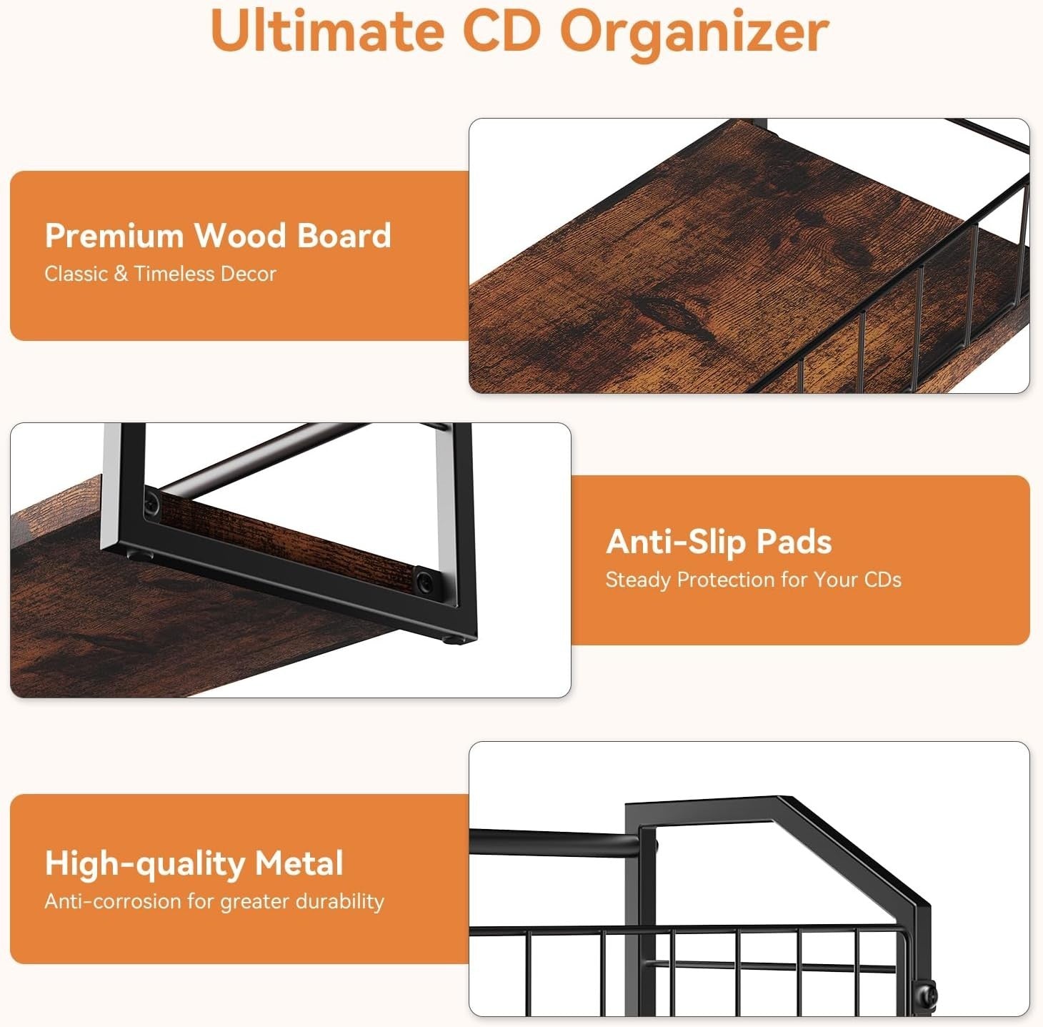 CD DVD Storage Rack 2 Tier Display Shelf Holds 60 Cases Desktop