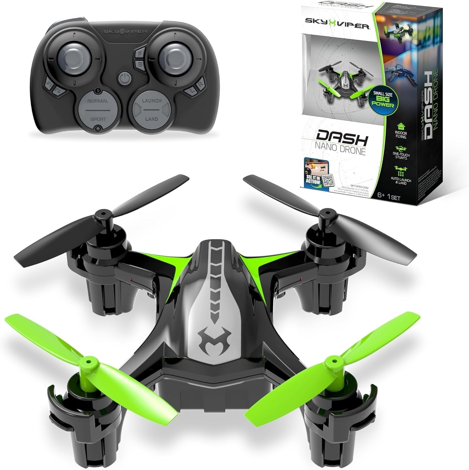 Sky Viper Dash Nano Drone Mini RC Quadcopter 360° Flip Indoor Fast Flight