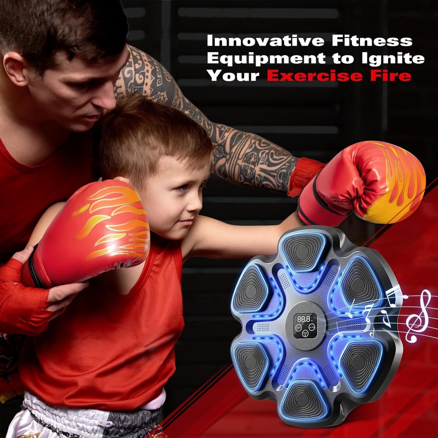 Music Boxing Machine LED Punch Trainer Bluetooth Mounted