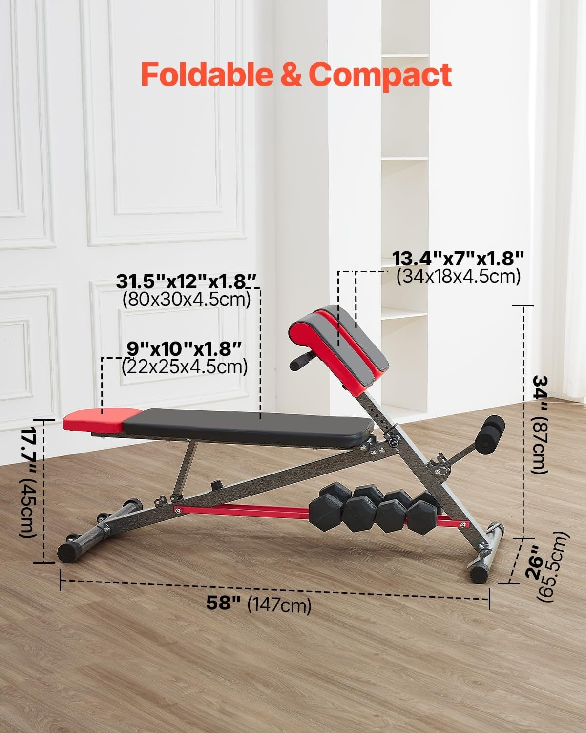 Multi-Functional Roman Chair Bench 660lb Hyperextension Full Body Home Gym