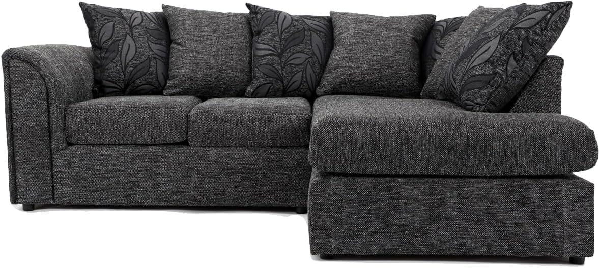L Shaped Corner Sofa 4 Seater Scatterback Plush Velvet Comfy Lounge Couch