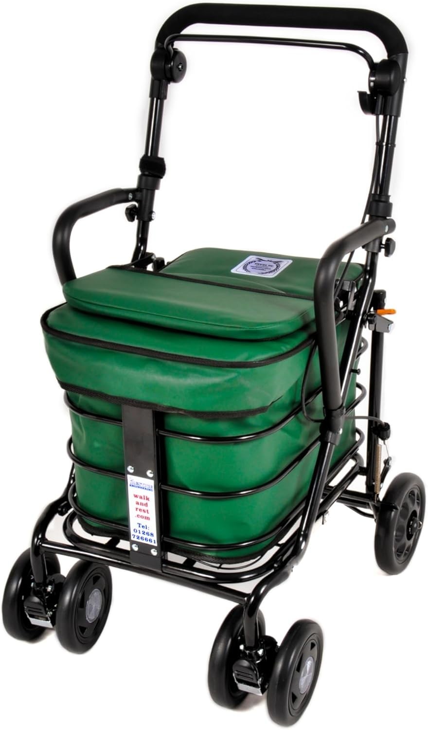 Mobility Trolley with Seat & Handbrake – Foldable Walking Aid Fully Assembled