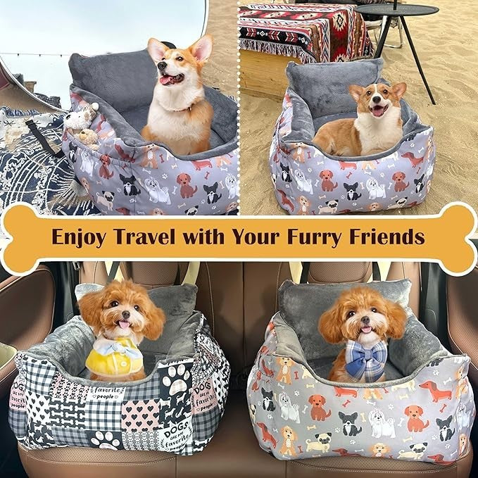 Pet Booster Car Seat Small Medium Dogs Washable Travel Bed 25lbs