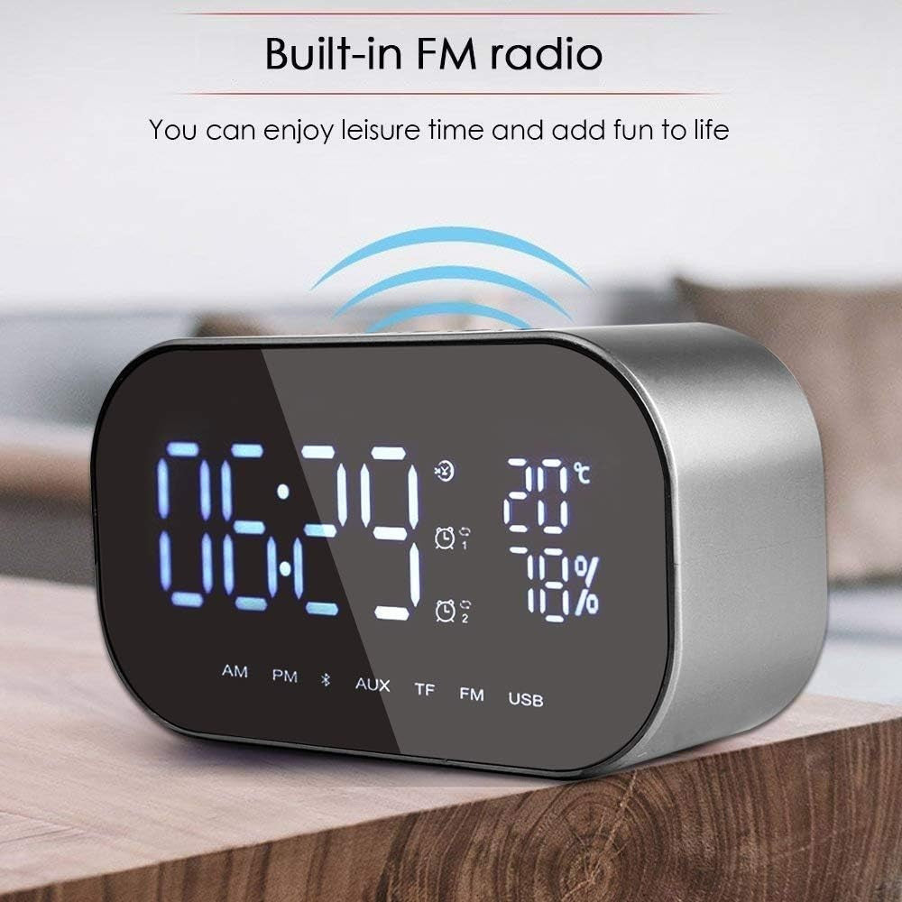 Pink Digital Alarm Clock Radio LED Display Stereo Speakers Snooze
