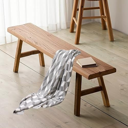Farmhouse Solid Wood Bench, Rustic Natural Dining & Entryway Seat 180cm