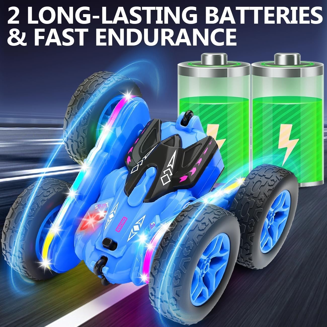 360° Stunt RC Car for Kids 5-7 | Light-Up Remote Control Toys Boys Gifts