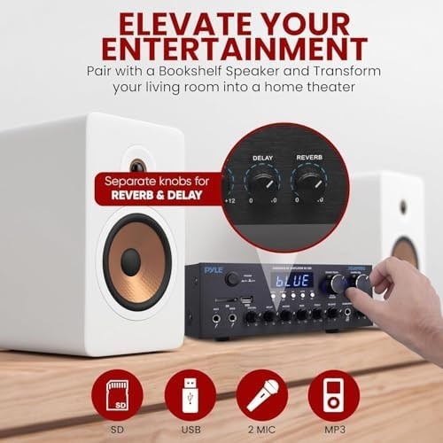 300W Bluetooth Stereo Amplifier HDMI FM USB SD HiFi Receiver w Remote