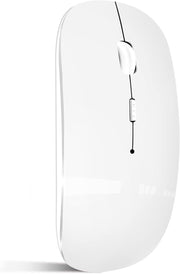 Wireless Bluetooth Mouse Rechargeable Slim Silent Click USB White