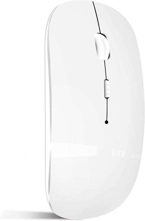 Wireless Bluetooth Mouse Rechargeable Slim Silent Click USB White